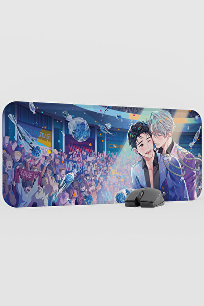 mousepad bastir Yuri on Ice Anime V2 - 70x30 XL Gaming Kauçuk Kaykay Mouse Pa...