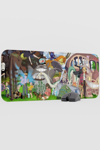 mousepad bastir Miyazaki Anime V1 - 70x30 XL Gaming, cauciuc, cu bază anti-al...