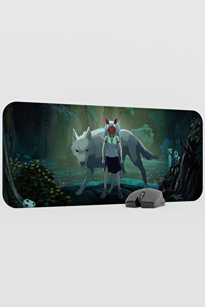 mousepad bastir Mononoke hime Anime V1 - 70x30 XL لوحة ماوس مطاطية للألعاب غي...