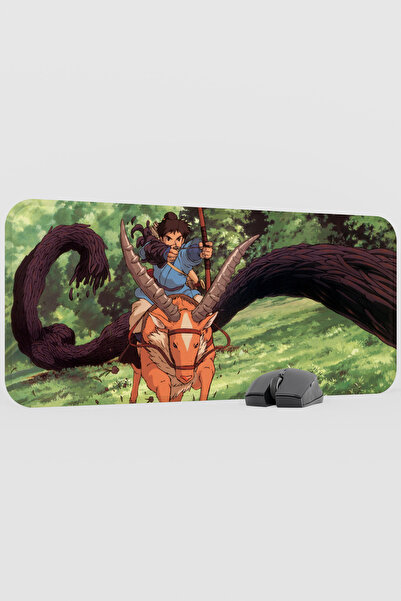 mousepad bastir Mononoke hime Anime V4 - 70x30 XL لوحة ماوس مطاطية للألعاب غي...