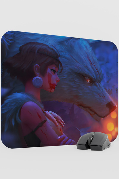mousepad bastir Mononoke hime Anime V5 - 48X40 XL لوحة ماوس مطاطية للألعاب غي...