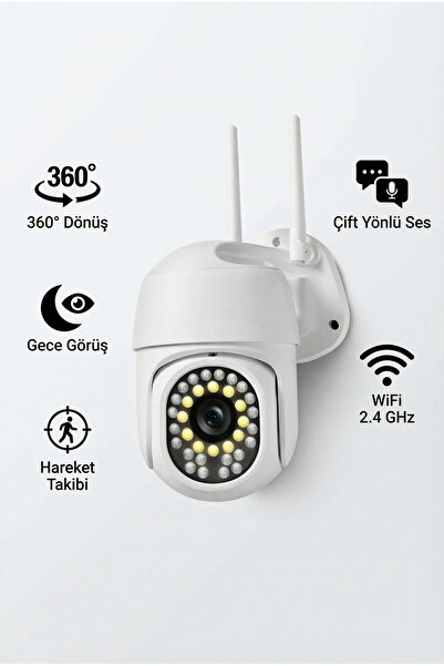 VOOKA 2MP WiFi PTZ IP Kamera 1080P FHD Gece Görüşlü Hareket Takipli Dış Mekan...