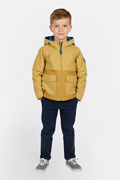 Overkids Toddlers Boy Plain Long Sleeve Hooded Jackets, Tan