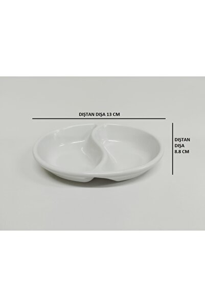 Taşkın 2 GÖZLÜ OVAL SOSLUK BEYAZ 13 CM THERMOPLUS KIRILMAYA DAYANIKLI