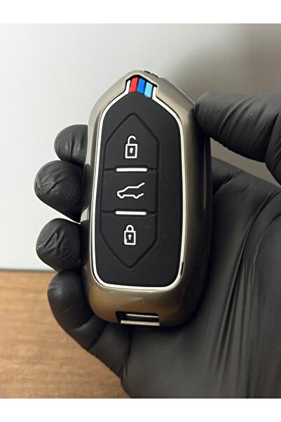 Mavi Keys Togg T10x T10F Husă metalică pentru telecomandă cu 3 butoane cu bandă colorată, cadou pentru breloc