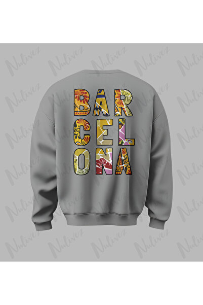 Nulivez Barca Design Back Printed High Quality Unisex Oversized O Neck Sweatshirt