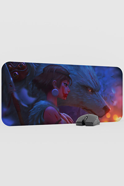 mousepad bastir Mononoke hime Anime V5 - 70x30 XL لوحة ماوس مطاطية للألعاب غي...