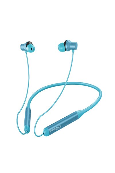 Promate High-Definition ANC Wireless Neckband Earphones blue