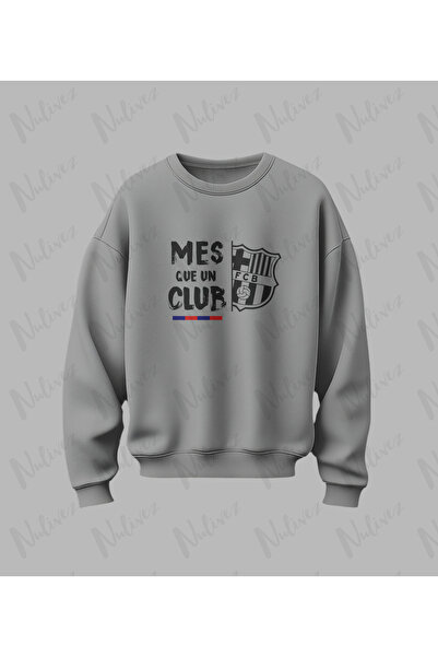 Nulivez Barca Design Printed High Quality Unisex Oversized O Neck Sweatshirt