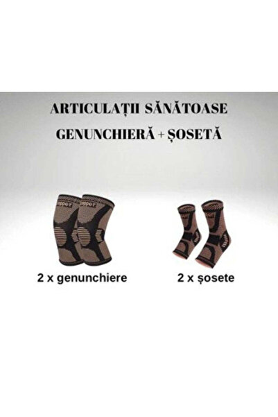 Generic Pachet 2 genunchiere si 2 sosete compresive cu fir de cupru, marimea L