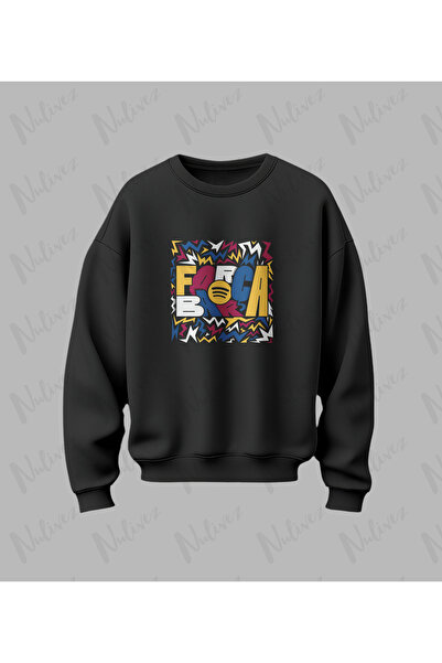 Nulivez Barca Design Printed High Quality Unisex Oversized O Neck Sweatshirt