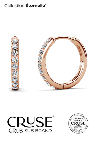 Cruse 925 Ayar Gümüş Éternelle™ 0.5 ct Halka Küpe 18 Ayar Rose Altın Kaplama