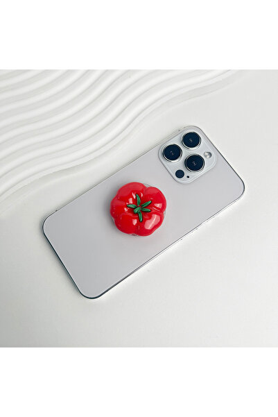 Choice3 حامل هاتف على شكل طماطم لطيفة، مزود بمغناطيس، حامل هاتف بمقبض محكم، م...