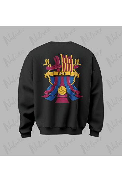 Nulivez Barca Design Back Printed High Quality Unisex Oversized O Neck Sweatshirt