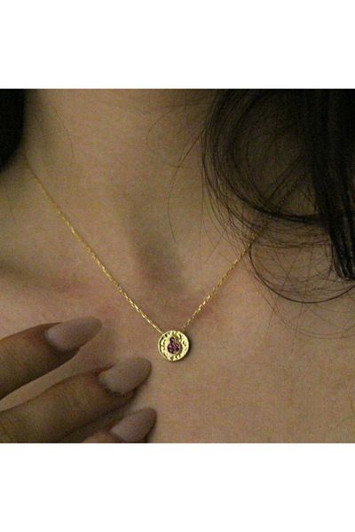 aurajewelery 925 Ayar Gümüş Altın Kaplamalı Kolye-Minimal Nar Sembollü Kolye