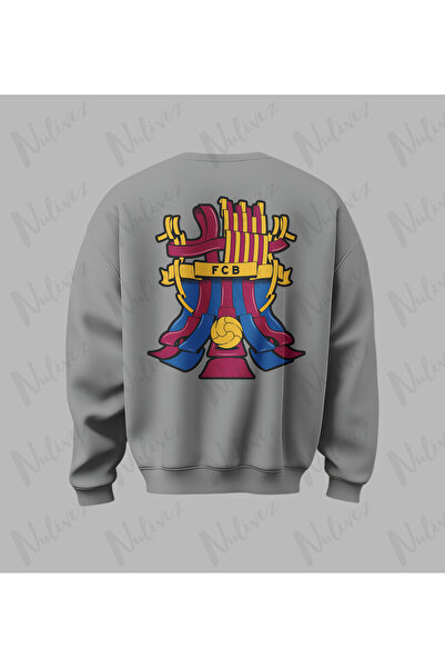 Nulivez Barca Design Back Printed High Quality Unisex Oversized O Neck Sweatshirt