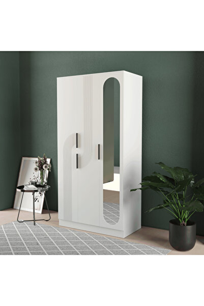 Teen & Bright EKİN 3 KAPAKLI EKO BAZALI GARDIROP - MDF KAPAK