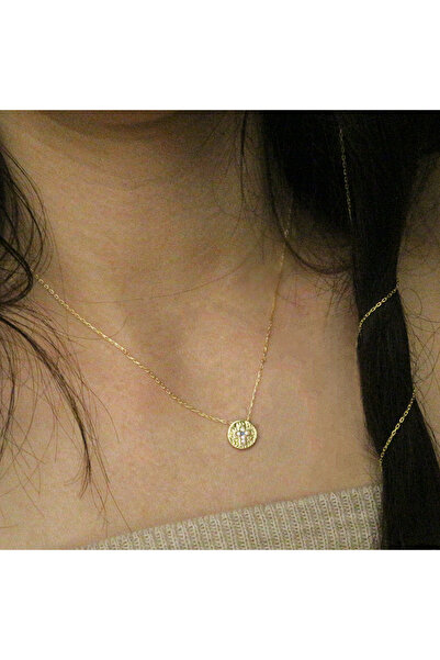 aurajewelery 925 Ayar Altın Kaplama Kolye-Minimal Haç detaylı