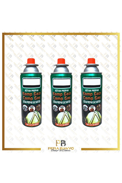 PERA BANYO 3 Adet Steel Bütan Propan Kamp Ocak Gazı Valfli Pürmüz Kartuşu 227...