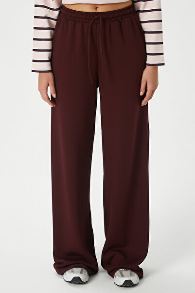 Ritnice Women's Modal Select Wide Leg Burgundy Sweatpants