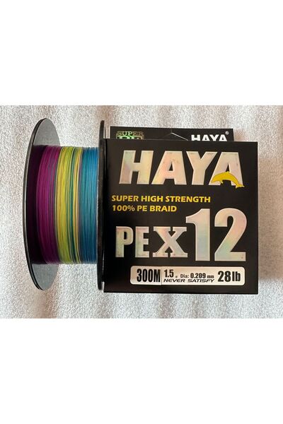 Haya خيط صيد PEX12 بطول 300 متر، 12 طبقة، 100% بولي إيثيلين - 0.209 مم / 28 رطل
