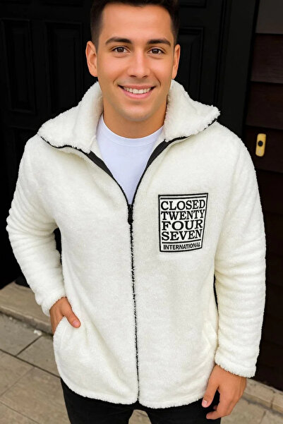 BLACK MODBLACK Men's Polar Zip-Up Sweatshirt – Without Hood, with Pockets, Soft Textured, Oversize Relaxed Fit.