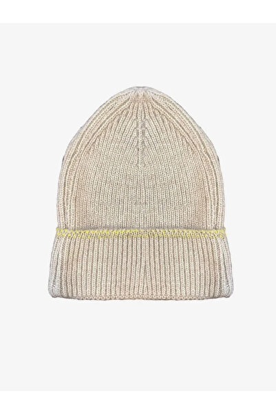BLACK MODBLACK Women's Woven Silvery Knitted Beanie - Cream