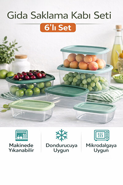 Gondol Plastik Garner Saklama Kabı Seti 6'lı (0,25 + 0,50 + 0,75 + 1,20 + 2 +...