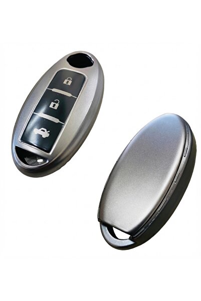 MericLine غطاء مفتاح سيارة ذكي من السيليكون بثلاثة أزرار متوافق مع نيسان قشقا...