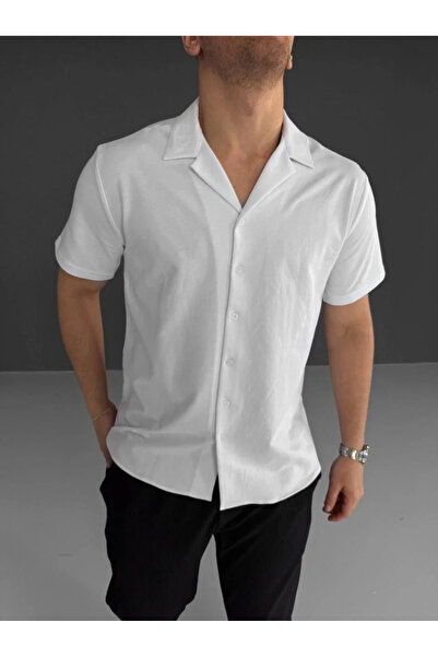 BLACK MODBLACK Two Yarn Fabric Shirt - White