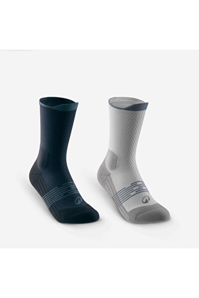 Decathlon Quechua Çocuk Outdoor Çorap - Uzun Konçlu - Mavi - 2 Çift - Hike 500