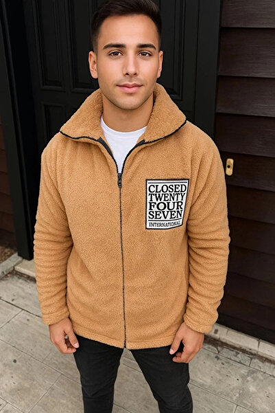 BLACK MODBLACK Men's Polar Zip-Up Sweatshirt – Without Hood, with Pockets, Soft Textured, Oversize Relaxed Fit.