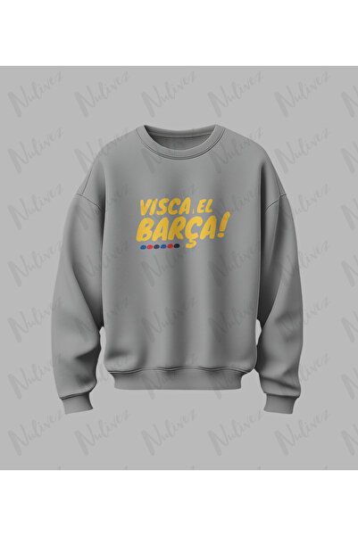 Nulivez Barca Design Printed High Quality Unisex Oversized O Neck Sweatshirt