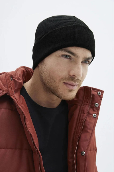 BLACK MODBLACK Men's Foldable Basic Beanie - Black