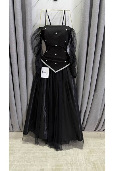 Juliana black evening dress