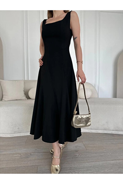 BLACK MODBLACK Backless Sleeveless Long Dress - Black