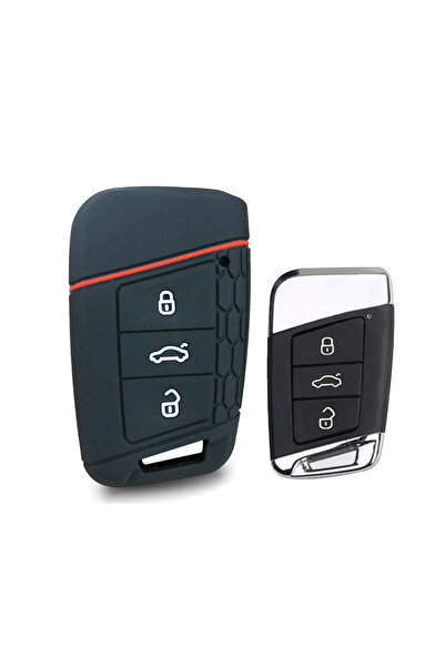 Marsilyan Skoda Octavia Karoq Kodiaq Compatible Silicone Auto Key Remote Case...