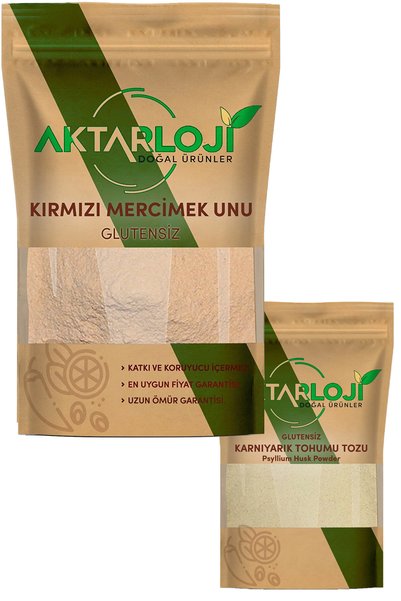 aktarloji Glutensiz 3'lü Mercimek Ekmeği Seti | 500 Gr Kırmızı Mercimek Unu +...