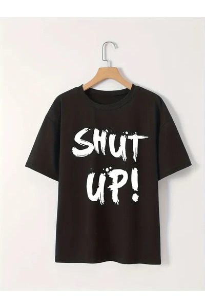 BLACK MODBLACK 20/1 Combed Cotton Printed Oversize Circular Neck m Short Slee...