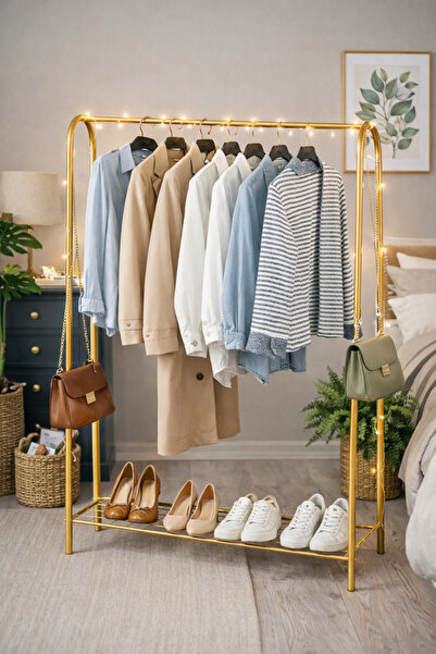 Lavientohome Elit Tek Raflı Askılık Gold