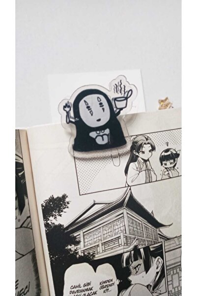 Atölye Moonlit Ghibli Spirited Away No Face Akrilik Kitap Ayracı Ataş Not Tut...