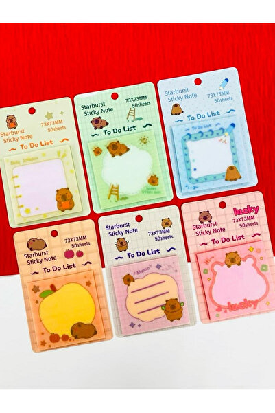 ÖZ OFİS Capybara Kapibara Temalı Şeffaf Yapışkanlı Postit 50 Yaprak Tekli