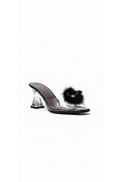 Ustalar Ayakkabı Çanta Black Women's Heeled Slippers 297.05110