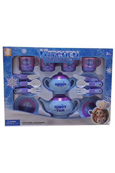 STAR TOYS طقم شاي ومطبخ للأطفال "Happy Tien" - تصميم الثلج (16 قطعة