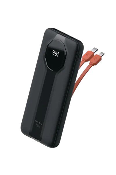 KILIF HOUSE 10000 Mah Powerbank Dahili USB-C ve Lightning Kablolu 22.5 W Hızl...