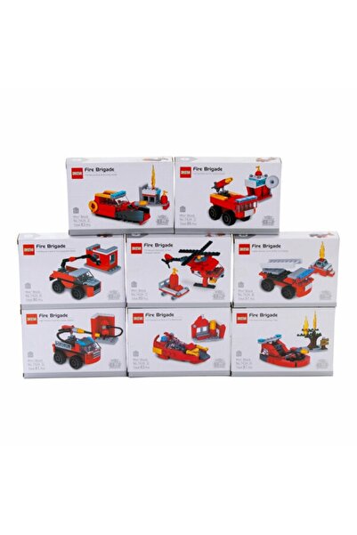 MASKOETİCARET مجموعة ألعاب بناء سيارة الإطفاء من دكتور ستار 742A بريكز، 8 ألعاب بناء سيارة إطفاء مختلفة، مجموعة واحدة
