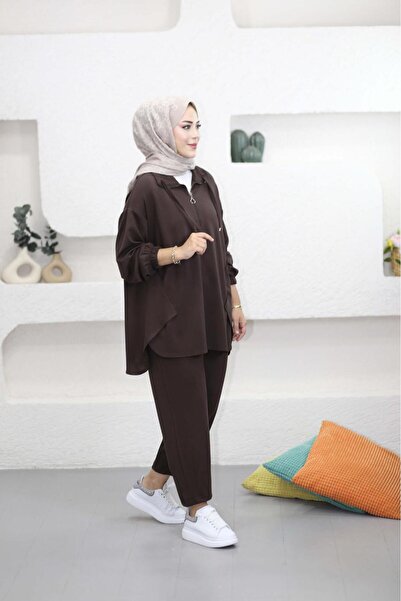 AKÇAY Kadın Modal Yarım Fermuar Takım