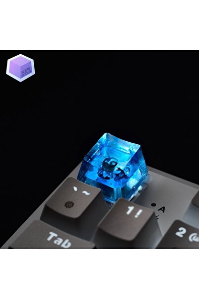 New Keycaps Mavi Detaylı Tasarım Esc Mekanik Klavye Tuşu Artisan Keycaps
