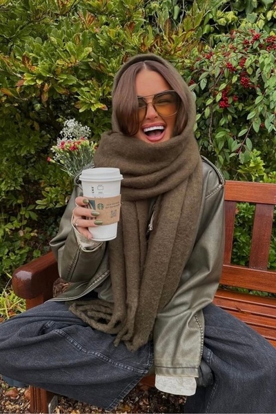 Lavian Accessories Lisa Kırmızı Puffy Yumuşak Dokulu Atkı