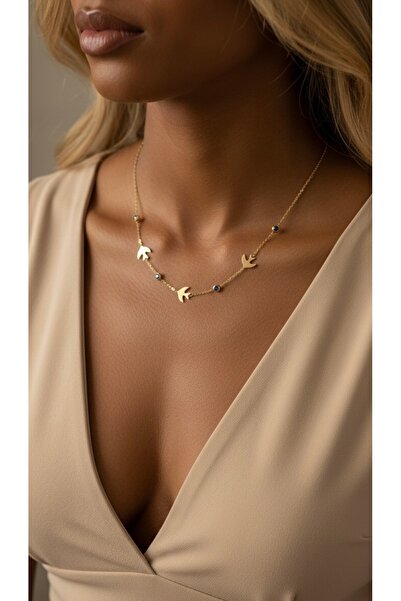 İNN JEWELLERY 316L Steel Necklace, Tarnish-Free, Anti-Allergenic, with Evil Eye Figure (2 Years Importer Warranty)